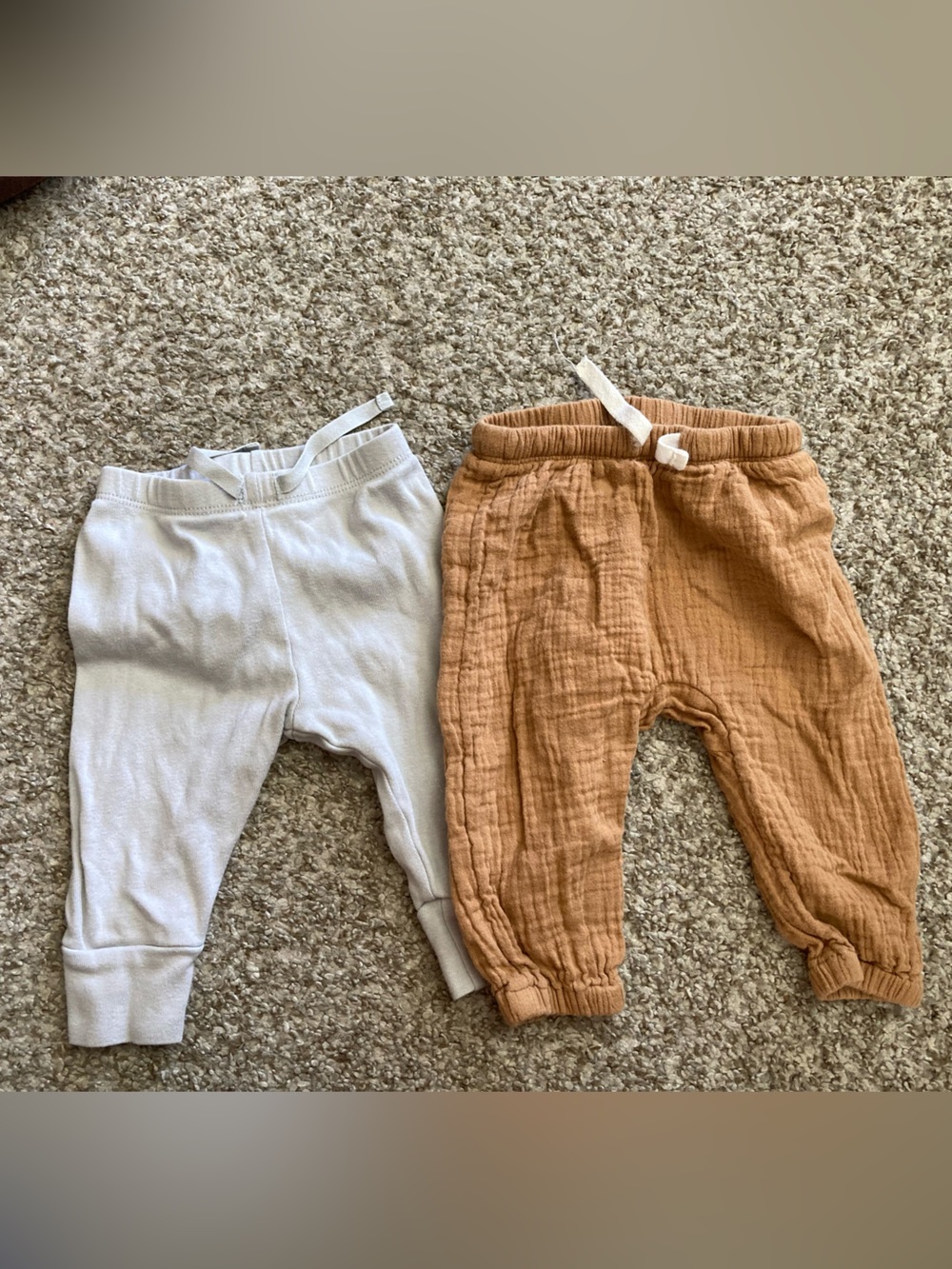 Neutral gray and tan Kids Cotton Lounge Pants - multiple brands